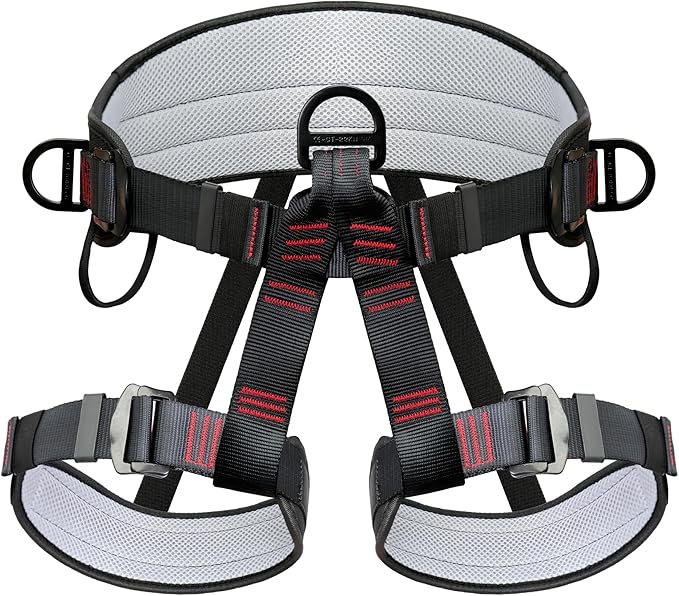 Climbing Belts, Thicken Professional Half Body Safety Belt Climbing Gear for Tree Climbing, Fire Rescue, Roofing