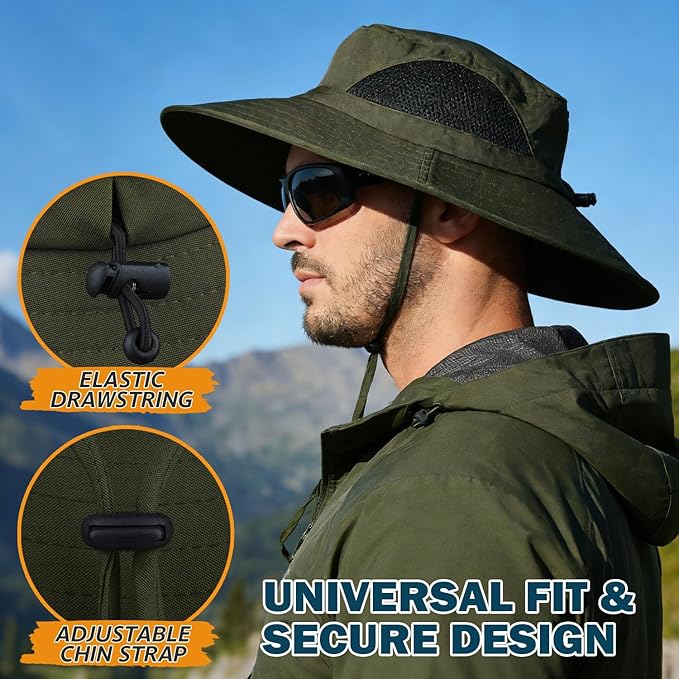 EINSKEY Wide Brim Sun Hat, UPF 50+ UV Protection Waterproof Packable Bucket Hat for Men & Women, Fishing Hiking Beach Garden