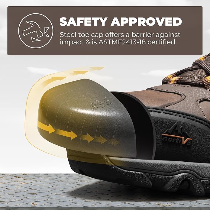 NORTIV 8 Waterproof Steel Toe Boots for Men Slip Resistant Safety Industrial Boots Paladin-Steel