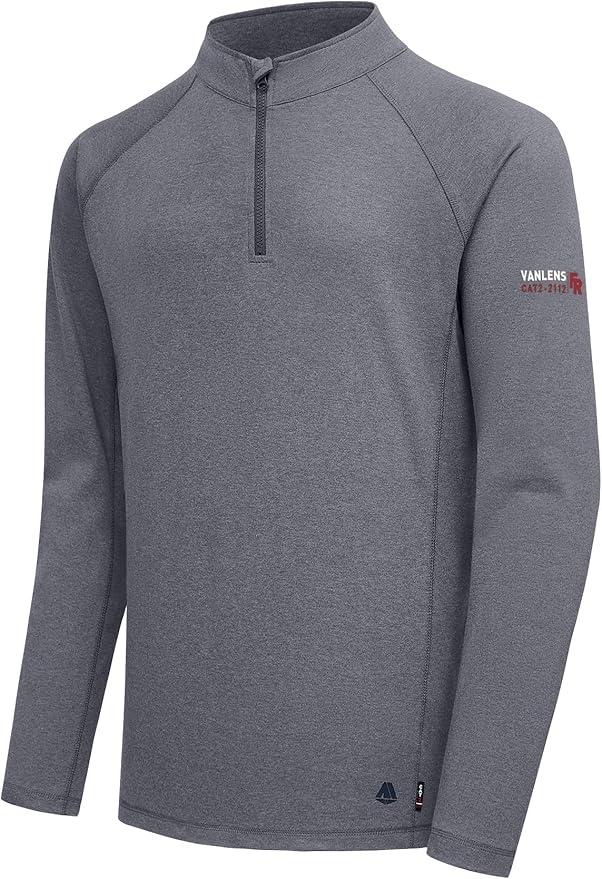 FR Shirts for Men Flame Resistant Shirt CAT2 Quarter Zip Up Pullover 1/4 Zip 5.5oz Light Weight
