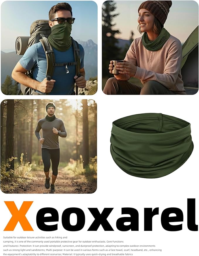 Xeoxarel Neck Gaiter, 7 Pack Cooling UV Protection, Bandana Face Mask Scarf for Men and Women