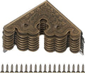 8 Pcs Bronze Decorative Table Corner Protectors, Vintage Corner Protectors for Furniture Vintage Covers Triangle Antique Bronze Metal Corners Protector with Screws for Jewelry Wooden Box Desk
