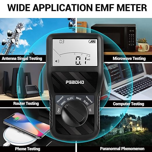 EMF Meter, 3-in-1 Multi-Field Electromagnetic Radiation Detector for EF RF MF, EMF Detector Meter, for Home & Office EMF Measurement Devices, Ghost Detectors, EMF Detector Tester