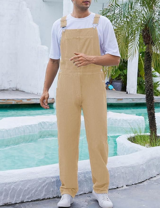 Overalls for Men Fashion Coveralls Work Utility Denim Women Bib Jumpsuit with Pockets