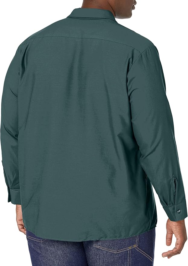 Red Kap Men's Long Sleeve Industrial Work Shirt | Moisture Wicking Button Up, Wrinkle Resistance Fights Fading & Stains
