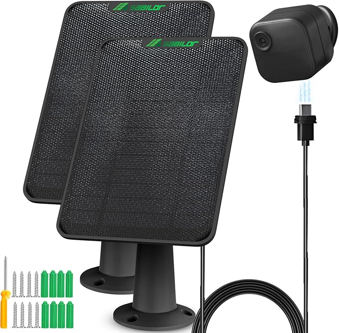 2 Pack 6W Solar Panel for Blink Outdoor 4 Solar Panel Charger with Battery, Secure Wall Mount, 13.12ft Cable, IP65 Weatherproof, 360° Bracket, Compatible with New Blink Camera