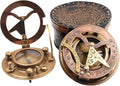 Gilbert and Sons Antique Brass Sundial Compass 4 inches