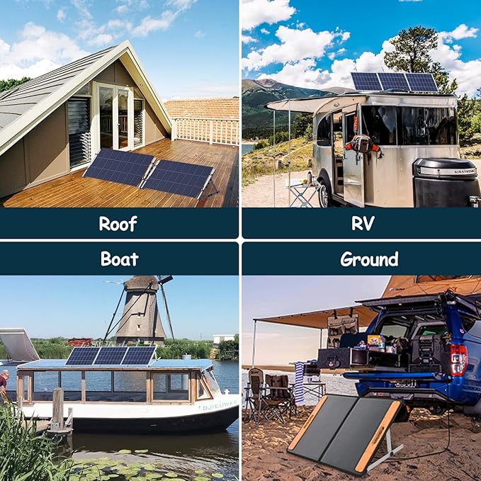 Solar Panel Mount, 16 in with Foldable Tilt Legs Adjustable Solar Panel Tilt Mount Brackets Set Installed on, Roof, Boat,Ieal for 180 200 300 400 Watt for Roof