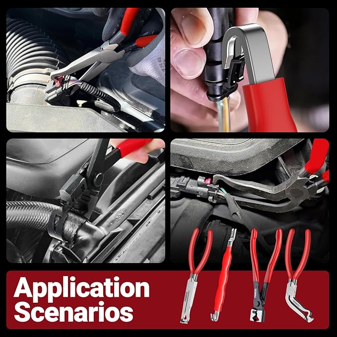5-Piece Electrical Disconnect Pliers Set, Automotive Electrical Disconnect Pliers and Terminal Pin Removal Tool Kit, Professional Automotive Tools for Most Cars, Trucks and SUVs