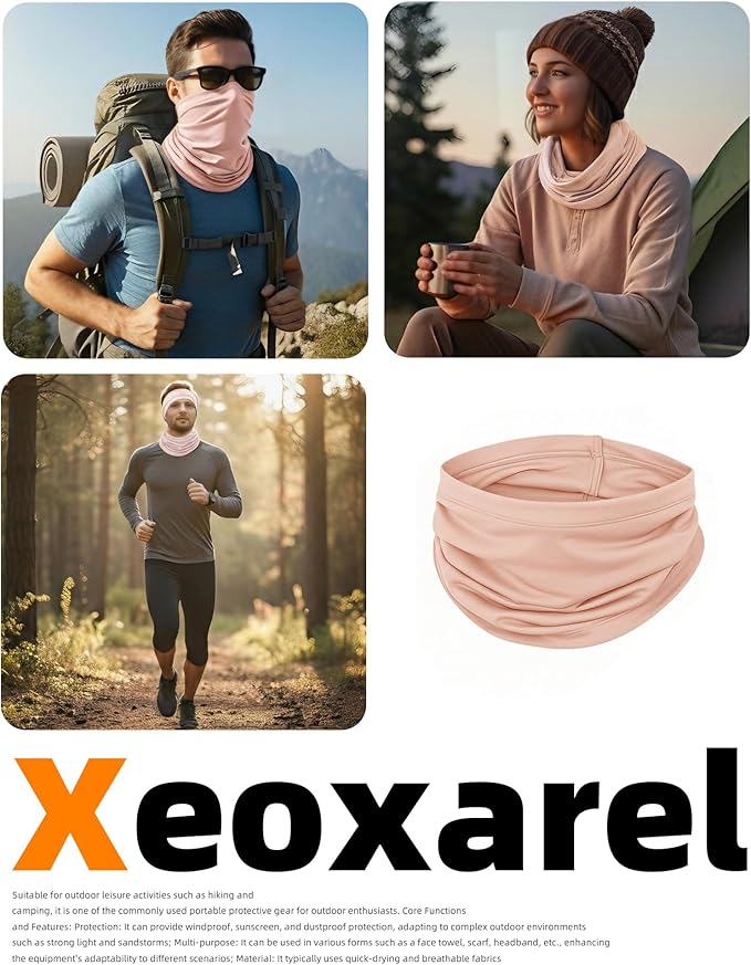 Xeoxarel Neck Gaiter, 7 Pack Cooling UV Protection, Bandana Face Mask Scarf for Men and Women