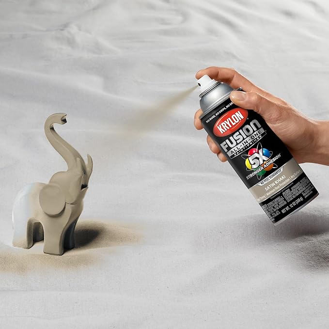 Krylon Fusion All-In-One Adhesive Spray Paint for Indoor/Outdoor Use, 12 oz, Khaki