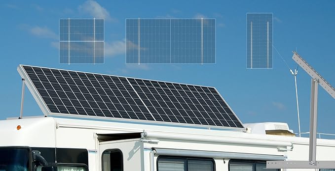 Renogy 50in Mounting Brackets , Adjustable Solar Panel Mount with with Foldable Tilt Legs – Compatible with Flat Surfaces, Supports Up to 320W, Over 160W Renogy N-Type Panels or 2 x 100W Panels