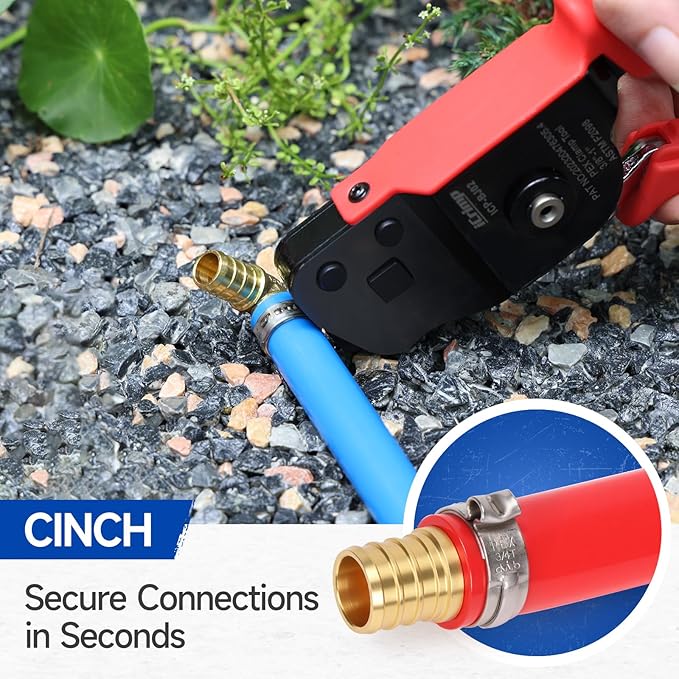 iCrimp One-Hand PEX Pipe Cinch Tool meet ASTM F2098 Standard clamps, Crimping Tool for 3/8-1 inch Clamp Rings