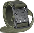 JUKMO Quick Release Tactical Belt, Military Work 1.5" Nylon Web Hiking Belt with Heavy Duty Seatbelt Buckle