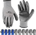 Wells Lamont Pack Nitrile Work Gloves | Lightweight, Abrasion Resistant, Blue/Grey | Large