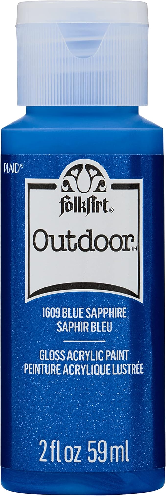 FolkArt Outdoor Acrylic Paint in Assorted Colors (2 Ounce), 1609 Metallic Blue Sapphire
