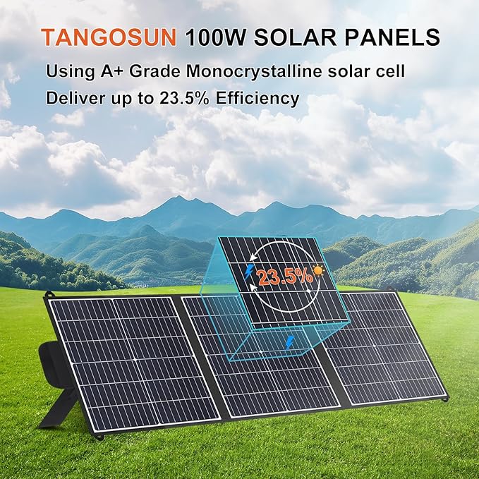 100W Portable Solar Panel, 20V Foldable Charger with USB-A QC3.0 and Type-C PD45W. Lightweight Design for Outdoor Camping, RV Trips and Hiking, powering Mobile Phones and Energy Storage Devices