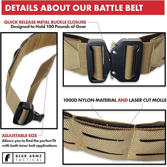 Battle Belt | Heavy Duty Nylon Belts | Molle Riggers Belt | American Company