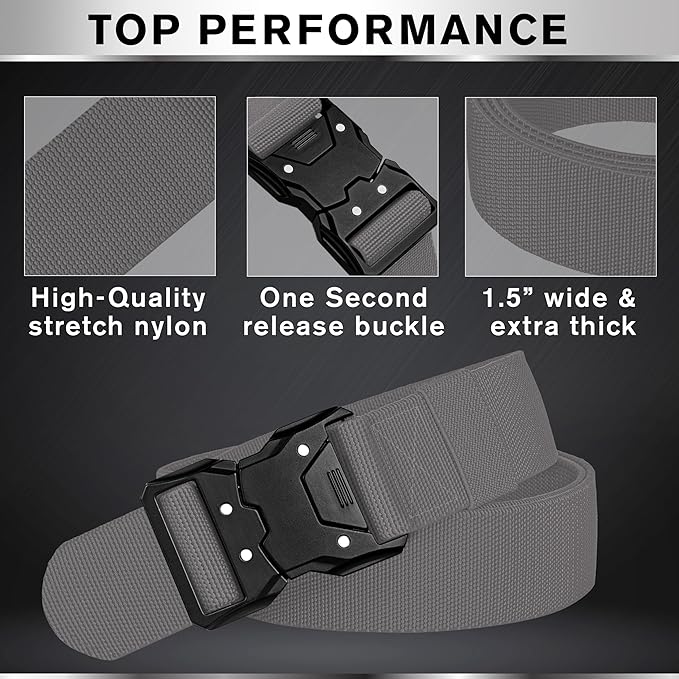 TECEUM Tactical Belt – Heavy-Duty & Quick Release – Military, Work, Rigger, Duty & Utility Belt for Men