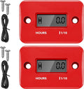 2 Pieces Inductive Hour Meter for Gas Engine Lawn Mower Dirt Bike Motorcycle Motocross Snowmobile Karting Marine ATV Boat Outboard Motor Generator Waterproof Hour Meters (Red)