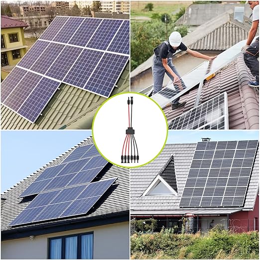 Solar Connectors for 2 Solar Panels,Tool-Free Solar Cable Splitter, IP68 Waterproof Solar Wires Connectors,2to 4 Y Branch Parallel Adapter for PV Cable