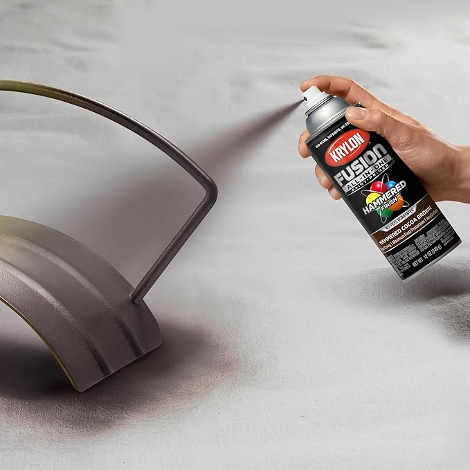 Krylon Fusion All-In-One Adhesive Hammered Finish Spray Paint for Indoor/Outdoor Use, 12 oz, Cocoa Brown