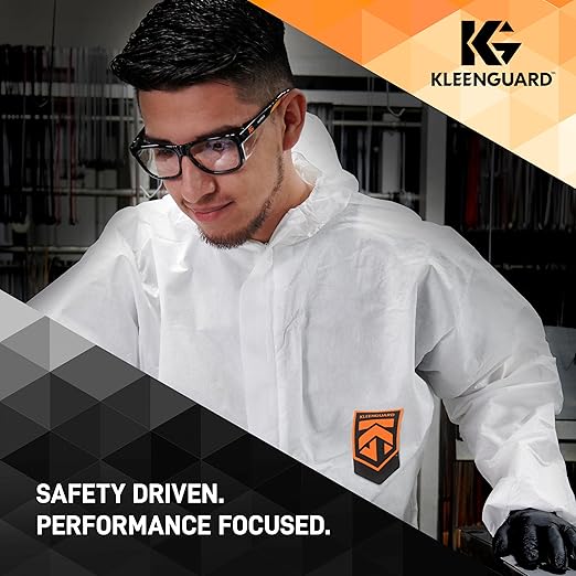 KleenGuard™ Maverick Eye Protection, (49312), Clear Anti-Glare Lenses with Black Frame and Orange Tips, 12 Pairs / Case