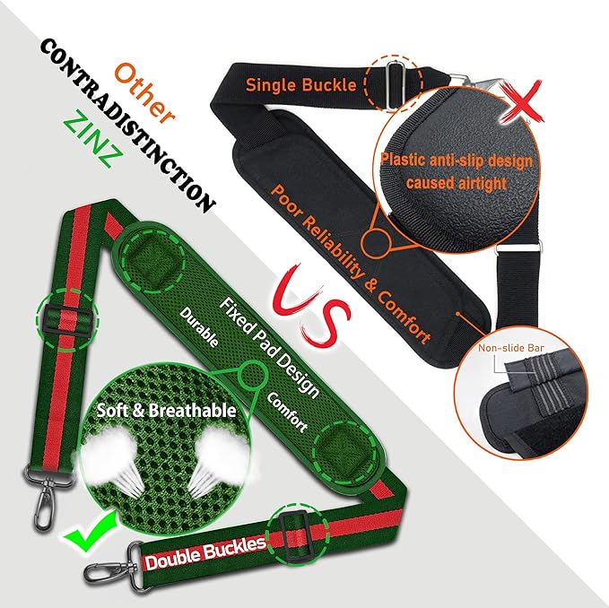 ZINZ Bag Shoulder Strap, Padded Adjustable Shoulder Strap Replacement