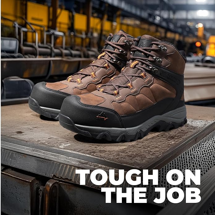 NORTIV 8 Waterproof Steel Toe Boots for Men Slip Resistant Safety Industrial Boots Paladin-Steel