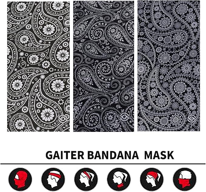 Neck Gaiter Face Cover Bandana Mask Scarf, Breathable Sun& Dust-proof for Cycling Running Fishing Hiking