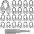20PCS M4 5/32 Inches Stainless Steel Wire Rope Clips