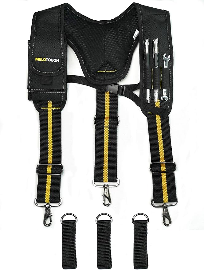 MELOTOUGH Tool Belt Suspenders for Work Belt Suspenders Heavy Duty Padded Suspenders for Electrician/Construction/Farmer