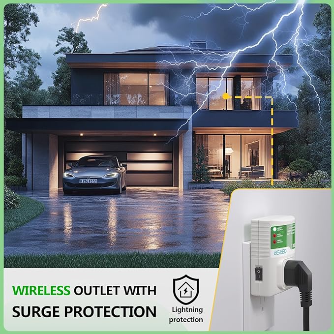 BSEED Surge Protector, Surge Protector Outlet for Refrigerator, Wall Power Voltage Protector Plug in for TV, Computer, Washing Machine, Freezer and Home Appliances, 120VAC, 20Amp, 2400Watts, 2 Pack
