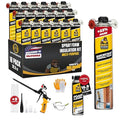 Upgraded v2.0 Spray Foam Insulation Kit - Closed Cell Spray Foam, 32.8oz Can, DIY Wide Polyurethane Expanding Sealant for Garage Door, Attic Covers 360 Board ft (18 Pack, Gun & Cleaner)