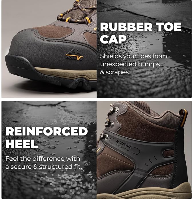 NORTIV 8 Waterproof Steel Toe Boots for Men Slip Resistant Safety Industrial Boots Paladin-Steel