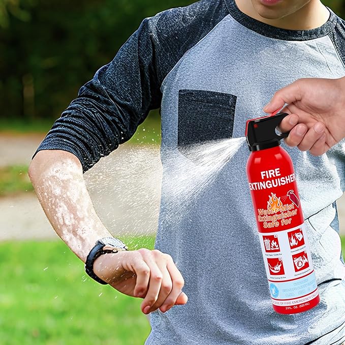 2-Pack Home Fire Extinguisher with Wall Mount, Portable A B C K Class Household Fire Extinguisher for Kitchen, House, Boat & Car, Non-Toxic, Anti-Re-Ignition & Easy Clean
