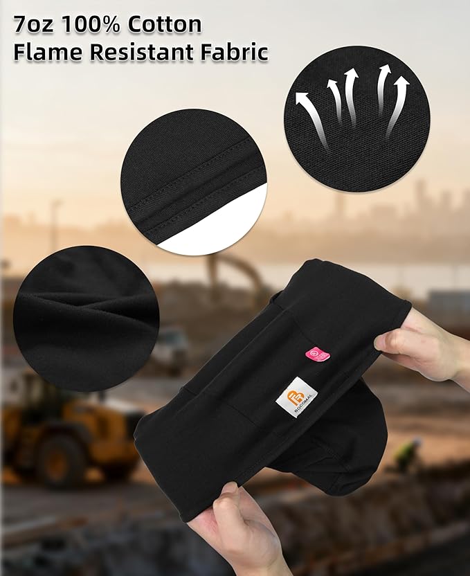 BOCOMAL FR Flame Resistant Balaclava Face Mask Arc Rated NFPA2112 CAT2 Helmet Liner Covering Hood for Welding