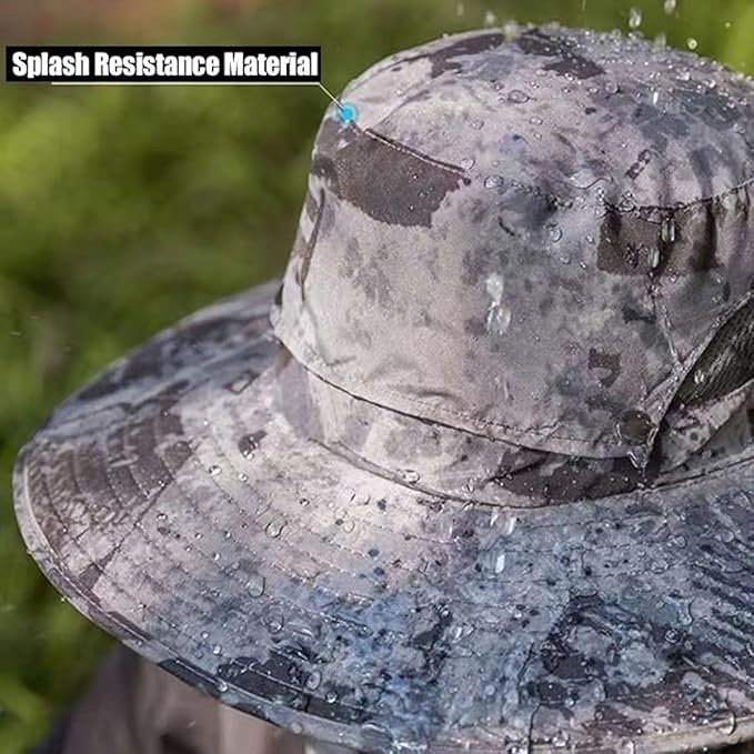 Wide Brim Solar Fan Hat with Neck Flap for Men and Women, USB Charging, Adjustable One Size Fits All
