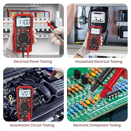 BINTA Digital Multimeter 2000 Counts with AC/DC Voltage, 1.5V/3V/9V Battery Tester Ohm Volt Amp Meter, Multimeter Tester with NCV, Temperature, Diode Measuring for Automotive Home Industrial