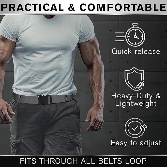 TECEUM Tactical Belt – Heavy-Duty & Quick Release – Military, Work, Rigger, Duty & Utility Belt for Men