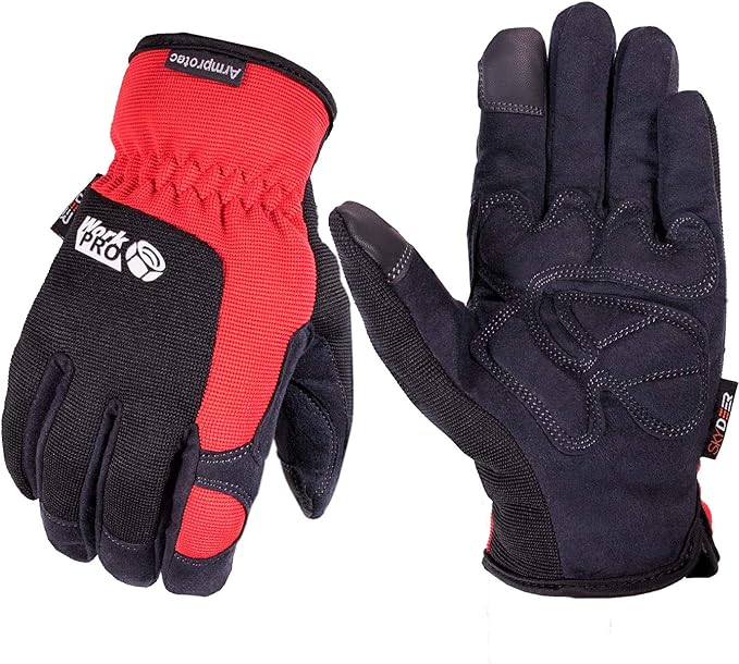 SKYDEER Mens Work Gloves, Touch screen Utility Mechanic Gloves, Flexible Breathable Fit and Padded Knuckles & Palm Protection (SD8821/M)