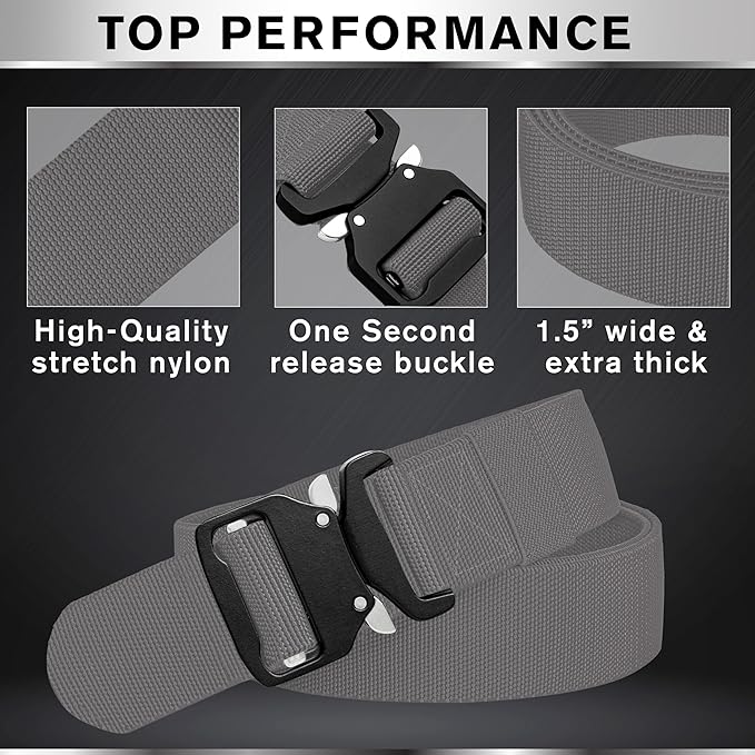TECEUM Tactical Belt – Heavy-Duty & Quick Release – Military, Work, Rigger, Duty & Utility Belt for Men