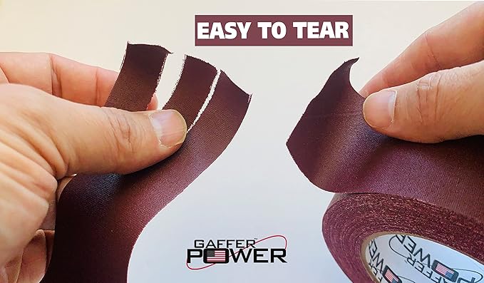 Gaffer Power Proudly Made in The USA, Real Professional Grade Gaffer Tape, Heavy Duty Gaffers Tape, Non-Reflective, Multipurpose. 2 Inches x 30 Yards, Burgundy