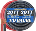 1/0 Gauge 1/0 AWG 20 Feet Black + 20 Feet Red Welding Battery Pure Copper Flexible Cable Wire - Car, Inverter, RV, Solar