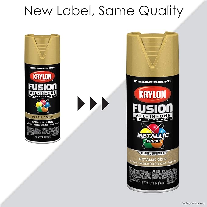 Krylon Fusion All-In-One Adhesive Spray Paint for Indoor/Outdoor Use, 12 oz, Satin Nickel