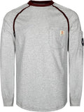 BOCOMAL FR Shirts for Men Crew Neck Long Sleeve 5.5oz Light Weight Flame Resistant/Fire Retardant Clothing Shirt
