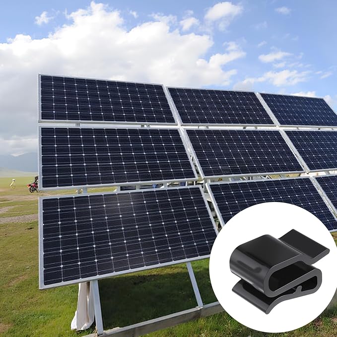 30 Pcs Trailer Wire Clips Photovoltaic Clamp Plastic Wires Clip Trailer Frame Wire Clips 25 * 15mm Black Outdoor Solar Panel Double Wires Clamps for PV Wiring Boat Cable