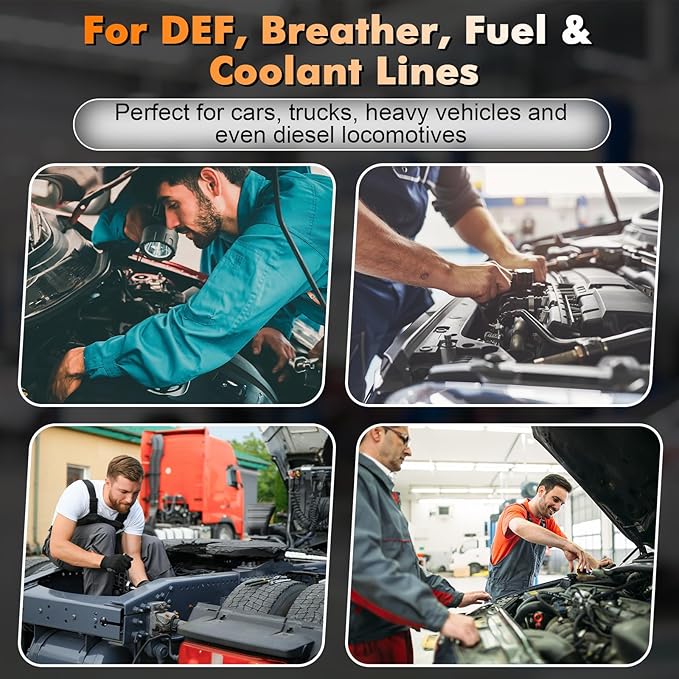 Feekoon DEF Fuel Line Disconnect Tool Set, Easy to Remove Breather/Fuel/coolant/DEF line Disconnect Tool for compressing connectors and Removing Lines