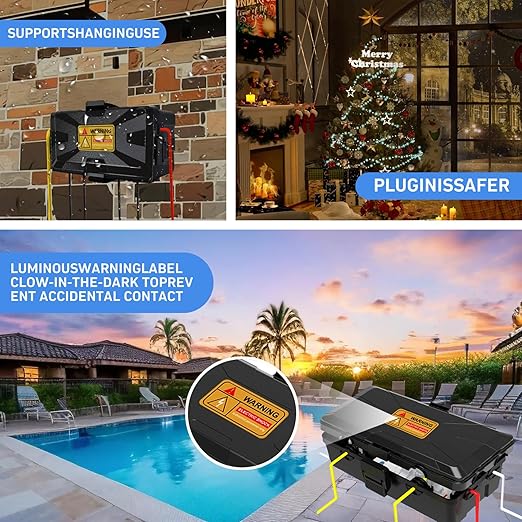Medium Outdoor Electrical Box (10.3 x 5.9 x 3.7 in),IP54 Waterproof Extension Cord Connection Box with 6 Cable Entry Ports,Large Weatherproof Outlet Cover for Power Strip,Holiday Lights,Plug&Timer