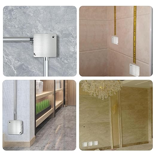 8PCS Metal Electrical Box Cover Plate, 4 Inch Junction Box Covers, 4" Square Flat Blank Electric Box Cover, 4x4 Square Blank Cover for Electrical Box, Galvanized Steel Metal Junction Box Cover